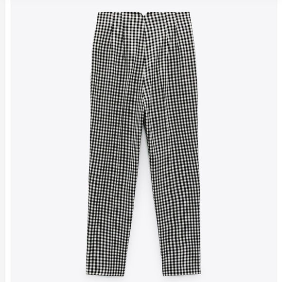 ZARA black/white checkered retro style pants size extra small - Picture 6 of 13